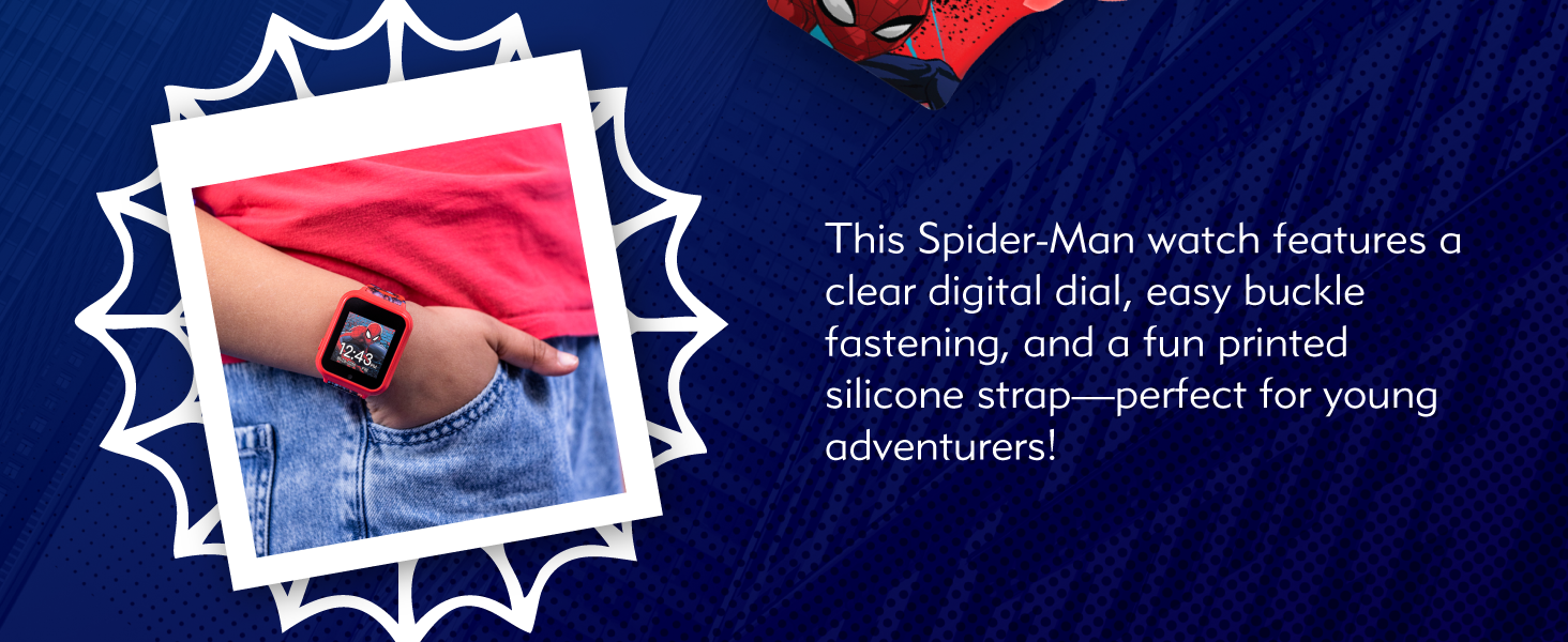 Дитячий годинник Spiderman SPD4588: цифровий дисплей, силіконовий ремінець