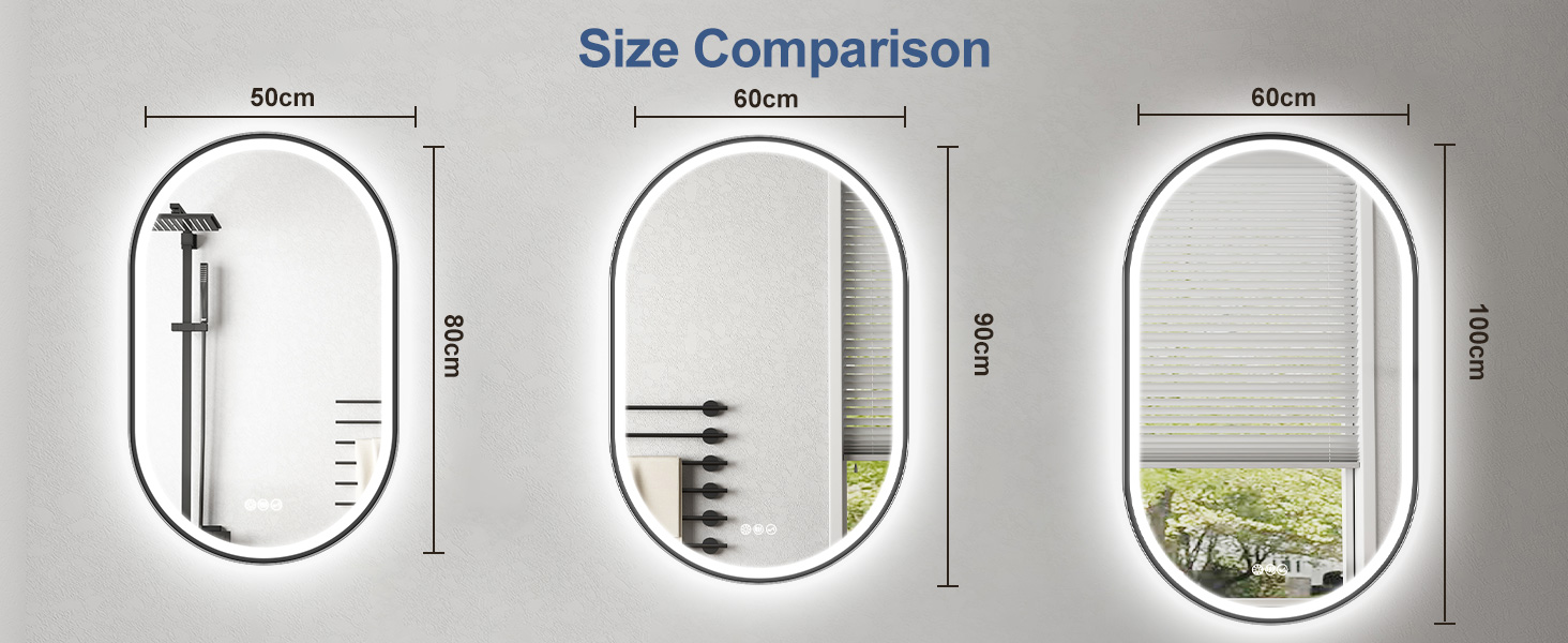 Дзеркало для ванної кімнати LED Starlead Munich 90x60 см з підсвічуванням, Bluetooth, регулюванням яскравості, 3 кольори світла, антизапарник, функція пам'яті, HD скло, IP44, горизонтальне/вертикальне встановлення, без рамки