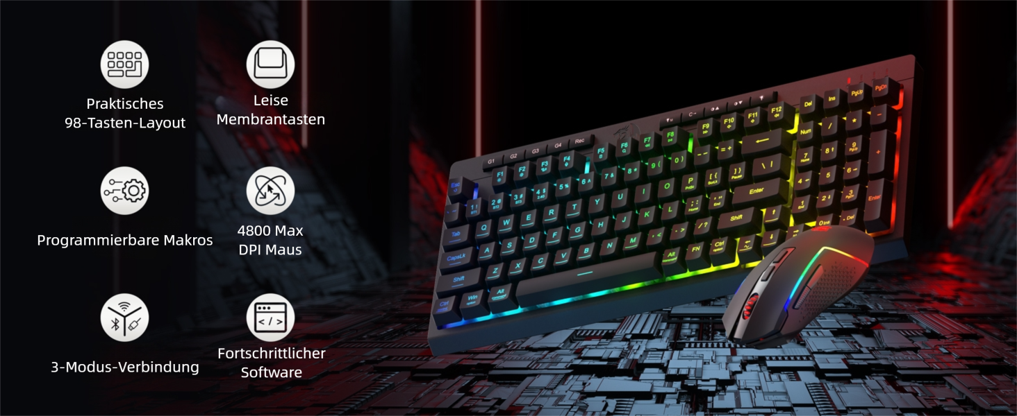 Redragon Комплект ігрової клавіатури та миші BS142 - K515 PRO RGB та M693 PRO, 98 клавіш