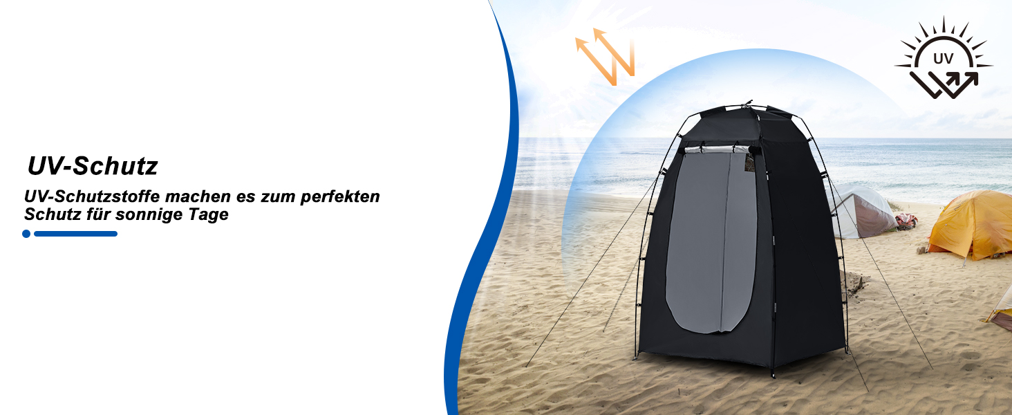 CLIPOP Pop-Up Tent - Waterproof, Lightweight, 1-Layer Spring Camping Tent - Easy Setup for Beach, Hiking, Festival, Outdoor - Black