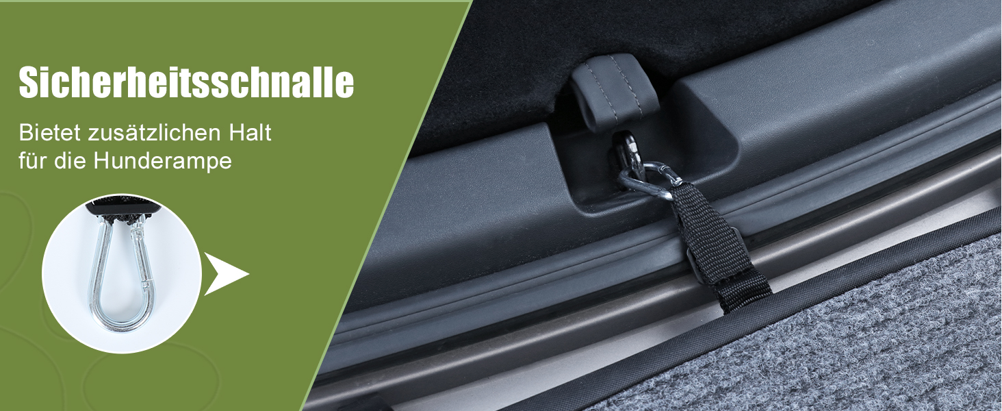 Рампа для собак SMONTER 180 см, автоскладана, з високоякісним покриттям, для легкових, вантажних автомобілів та SUV. Підходить для великих та середніх собак, чорного кольору.