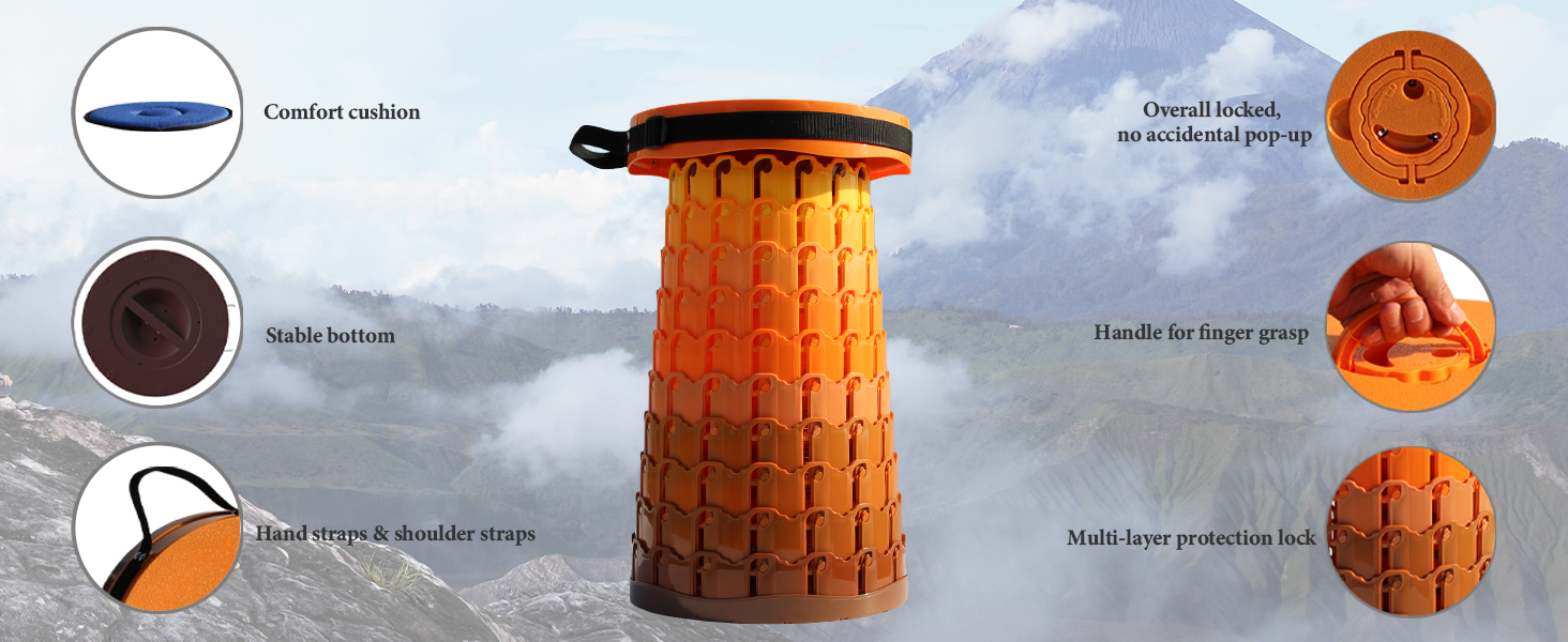 Складаний стілець XXL з подушкою, портативний для дорослих, міцний (1000 фунтів), для кемпінгу, подорожей та відпочинку на природі