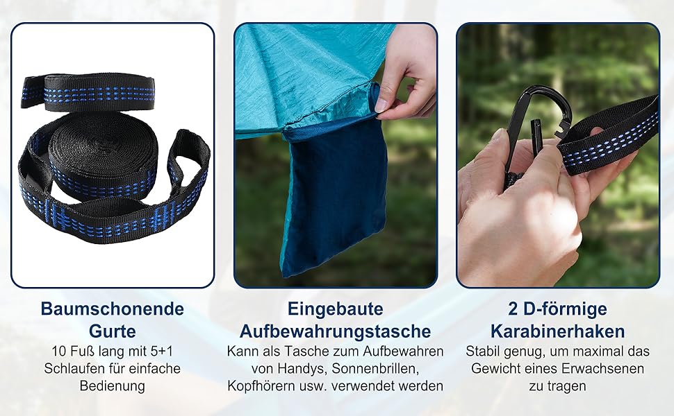 Гамак для кемпінгу Outdoor, легкий, портативний, з двома стропами для дерев, нейлон, 280*140 см (темно-зелений)