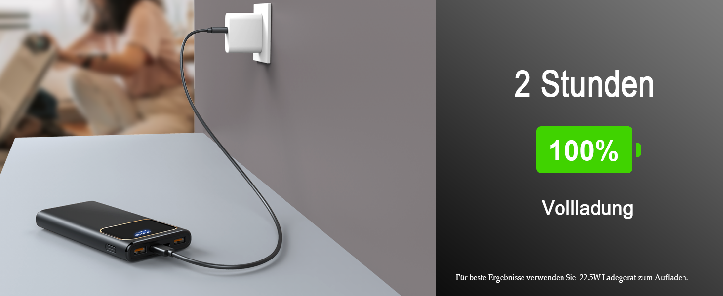 Power Bank 10000mAh з USB-C, 22,5W PD3.0 та QC4.0, для iPhone, Android, LED-індикатор