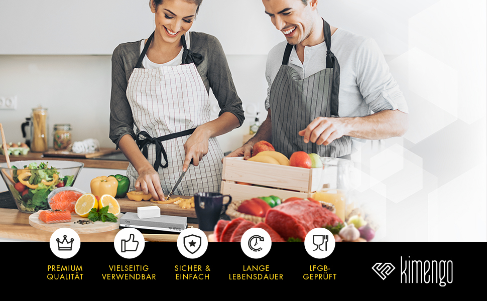 Набір для заточування ножів [PROFI SET] Schleifstein: двосторонній точильний камінь 1000/4000, підставка, eBook, точило для ножів