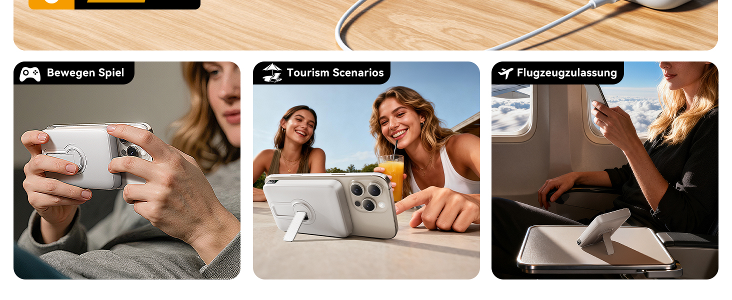 Power Bank 12000mAh з MagSafe, висувним підсвічуванням та USB-A виходом 22.5W PD, LED-дисплей, Type-C, білий