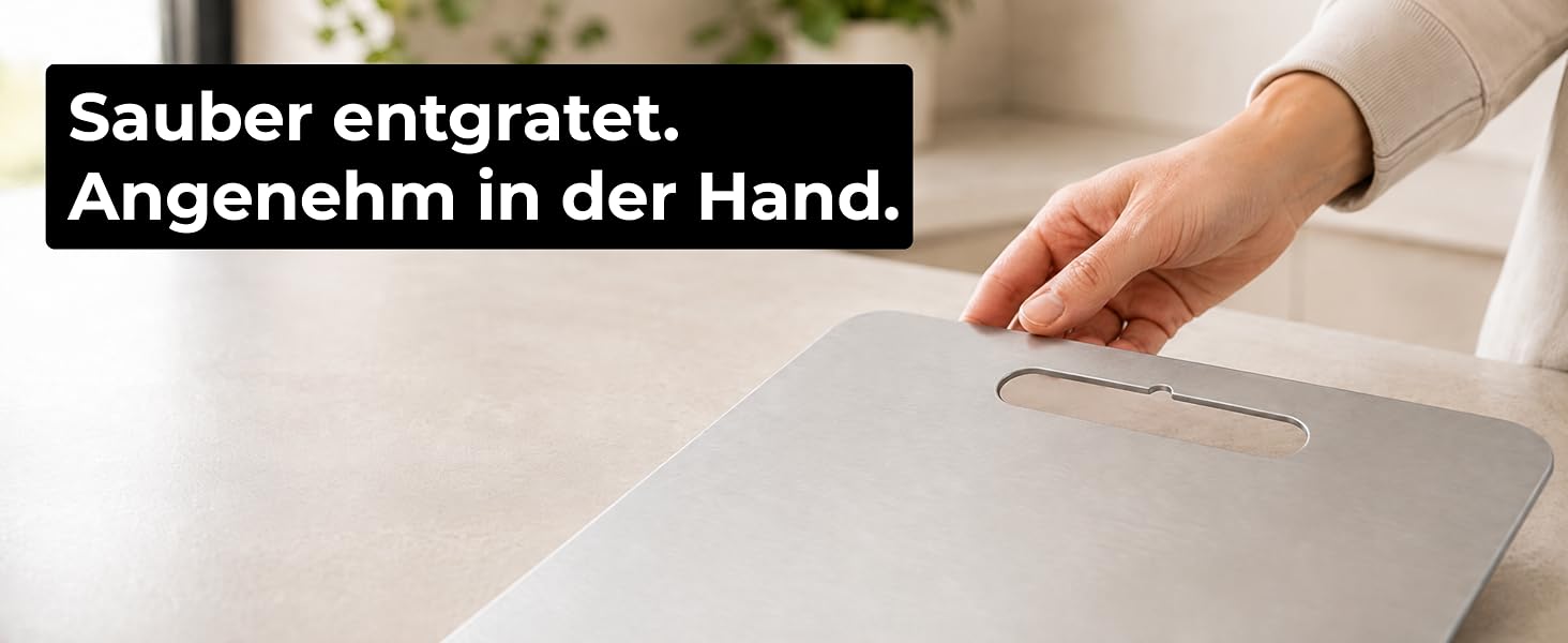 Обрізна дошка зі сталі нержавіючої 30x21 см, Made in Germany, для посудомийки, з силіконовими ніжками