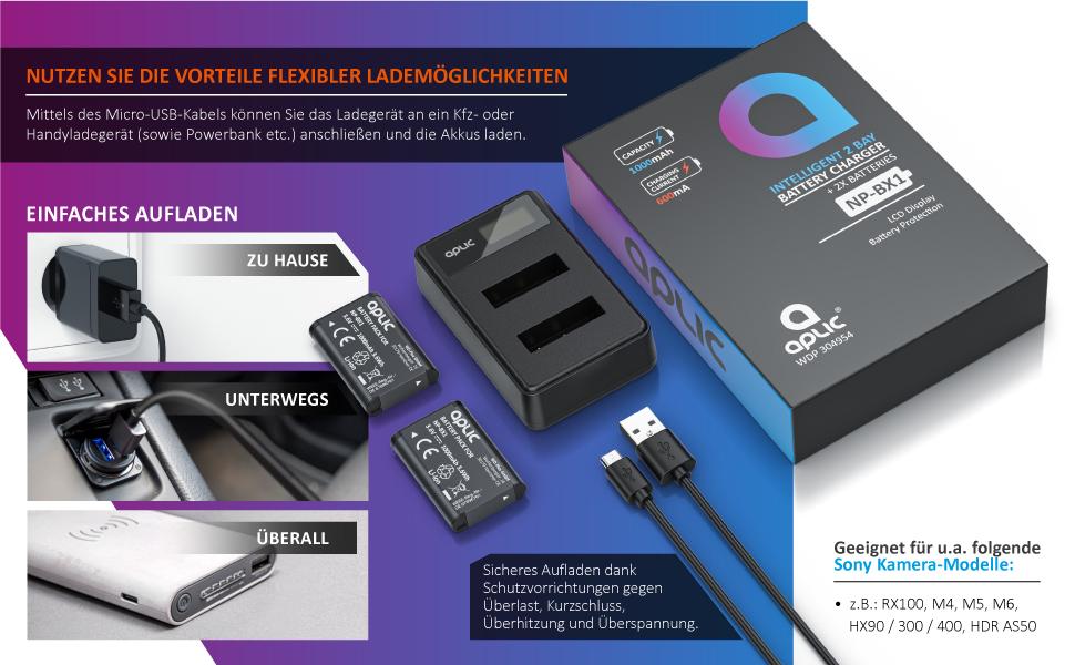 Зарядний пристрій для акумуляторів CSL - 4 слоти AA/AAA NiMH з LCD-дисплеєм, чорний (Тип 2)