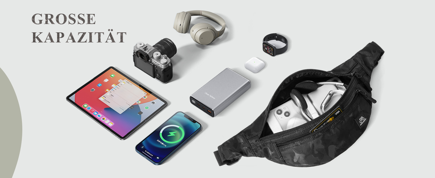 Чоловіча та жіноча поясна сумка Bauchtasche SZSYCN, фанна-пак, чорний камуфляж для спорту, прогулянок, подорожей