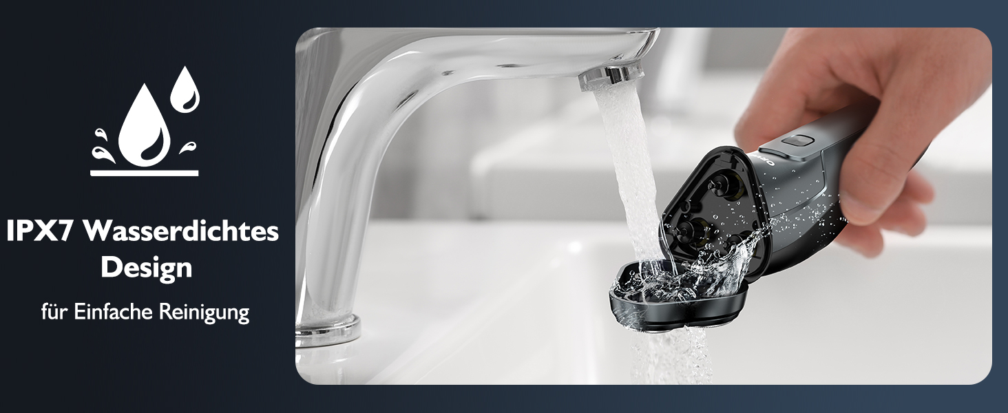 Електричний чоловічий бритва: бездротовий ротаційний бритва з LED-дисплеєм, IPX7, вологостійкий (сріблястий) H9