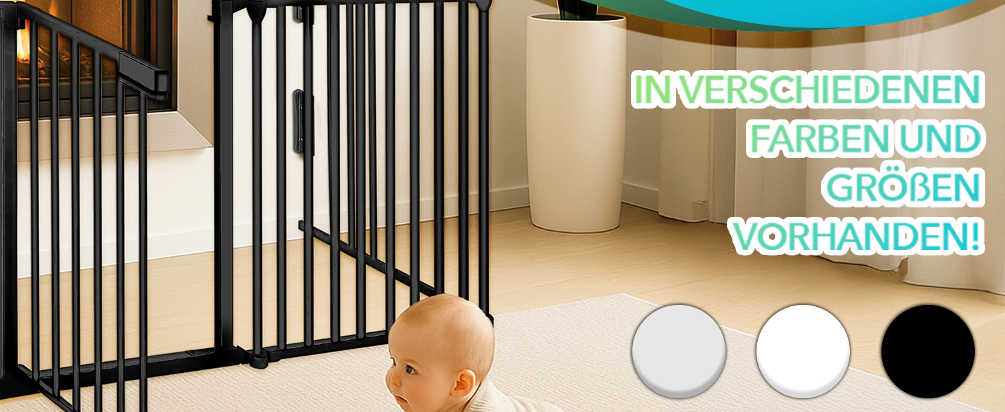 Захист каміну KIDUKU®: металеві сітки з дверцятами, 600 см | Захисні сітки для каміну, складні | Сітки для конфігурації (10 елементів), чорний колір