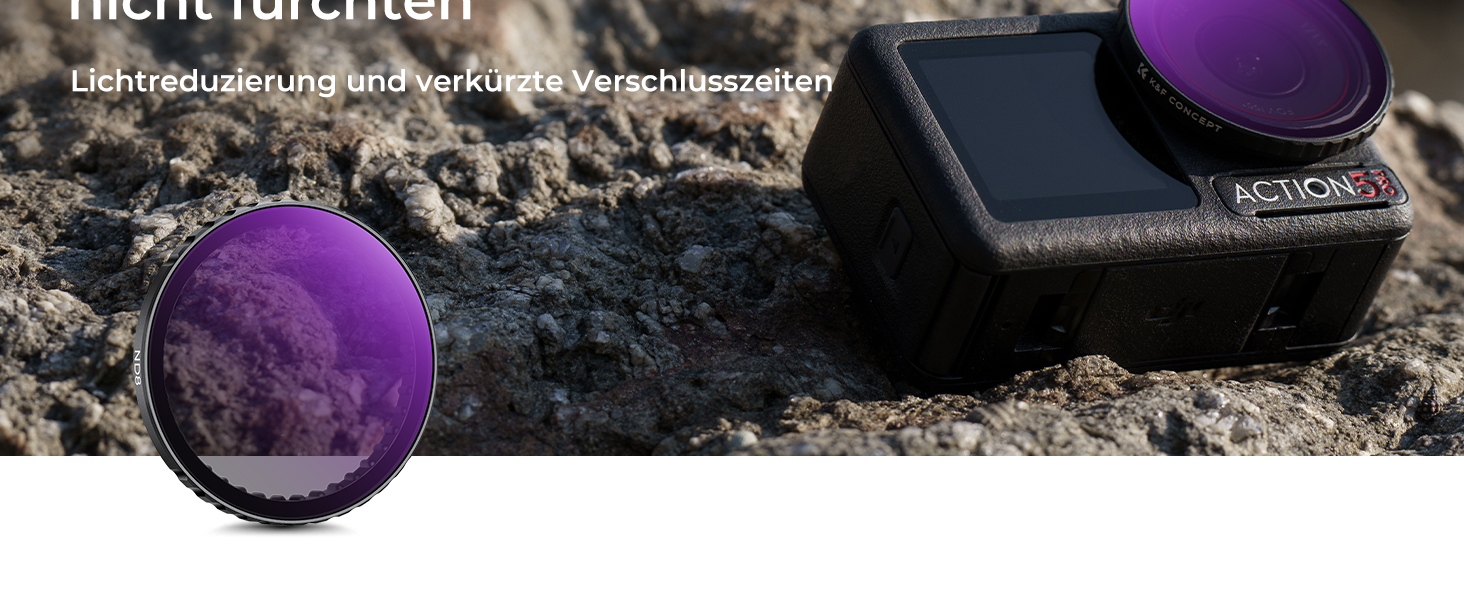 ND фільтри K&F Concept для DJI Osmo Action 4/5 PRO - набір ND8, ND16, ND32, ND64, HD скло