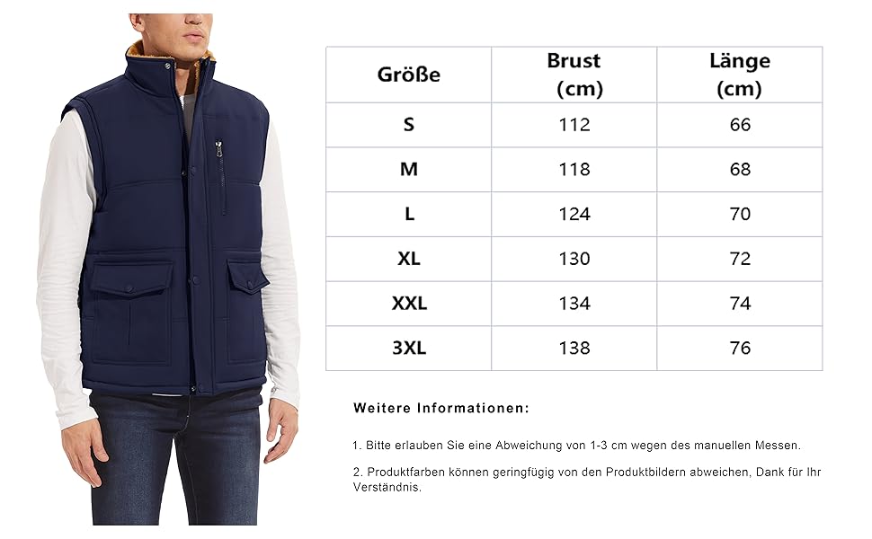 MAGCOMEN Чоловіча зимова куртка з підкладкою, тепла флісова, повсякденна термокуртка з багатьма кишенями (3XL, Бордовий)