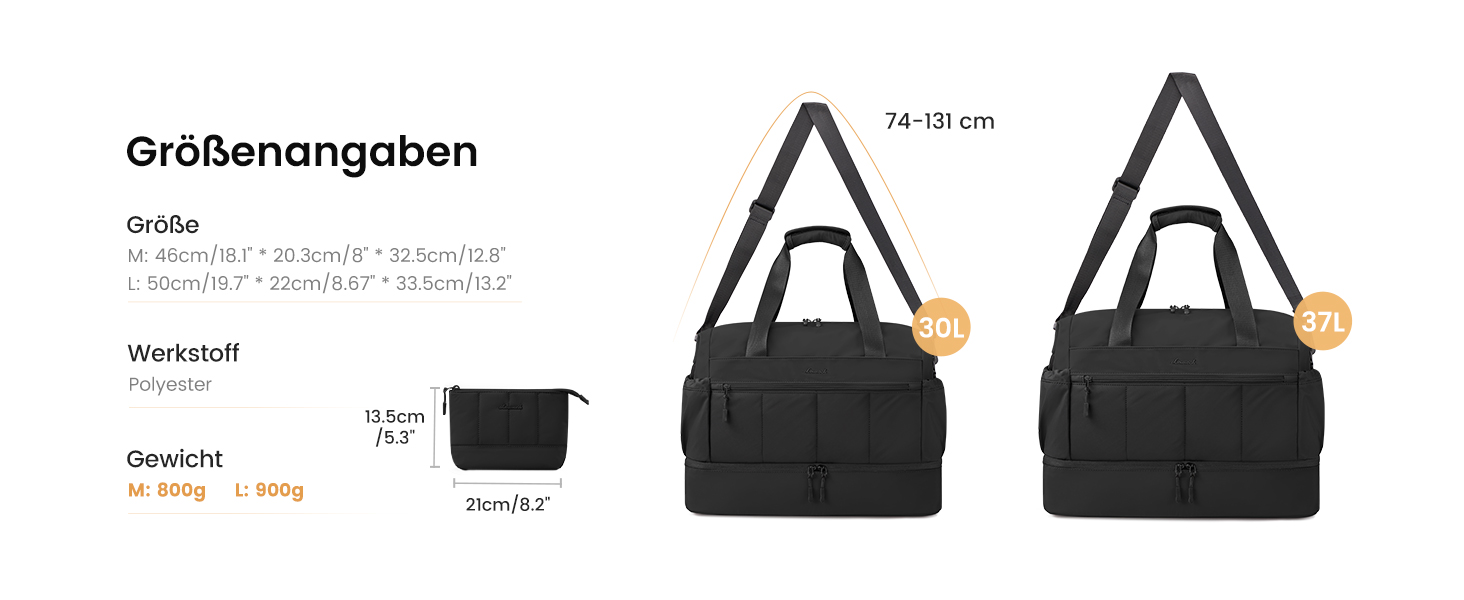 Сумка-валіза LOVEVOOK для жінок, легка клінічна/пологова сумка, спортивна сумка-дуфл, валіза для подорожей, ручна поклажа, водонепроникна з відділенням для взуття, бежева, M-30L