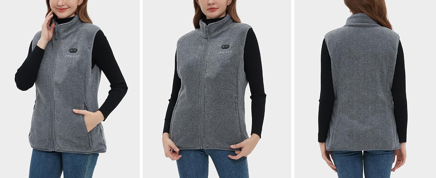 Жіноча грівачка з підігрівом - тепла жилетка з акумулятором 7.4V, жилетка для полювання. Чорний колір, розмір L