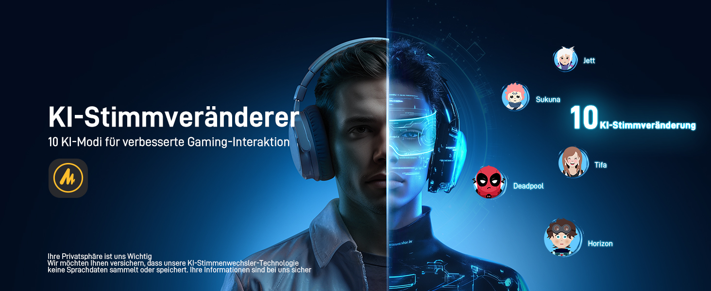 Мікрофон MAONO DM40 Pro бездротовий для ПК з RGB-підсвіткою та ШІ-зміною голосу, шумозаглушення, для геймінгу, подкастингу, стрімінгу, чорний