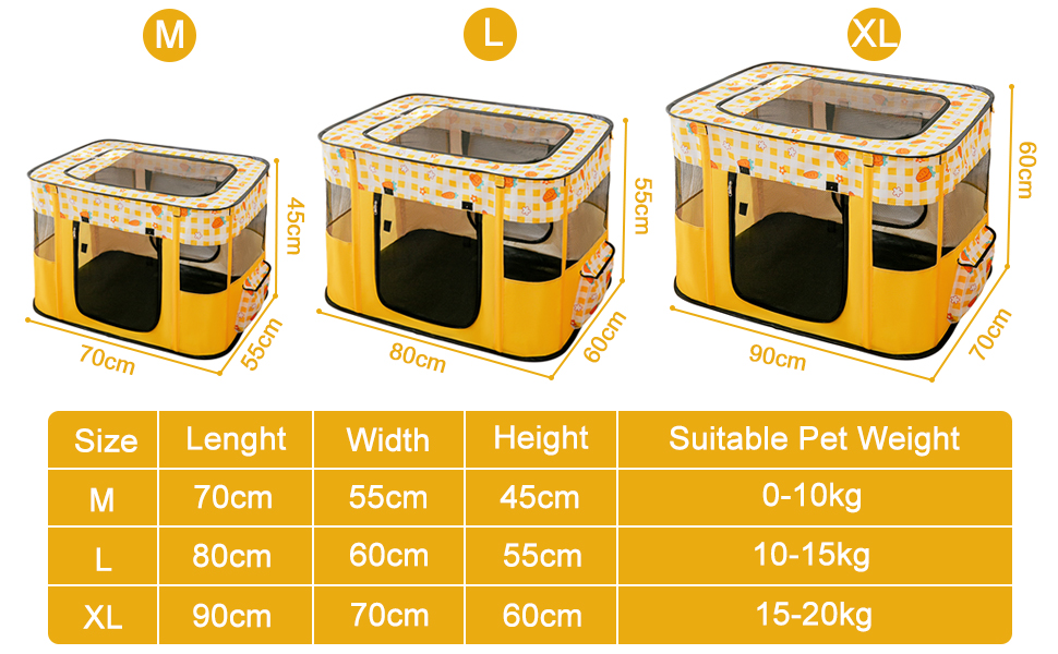 Розкладний вольєр для тварин, портативний, для цуценят, собак, кошенят, котів, Indoor/Outdoor, Pop-Up, розмір M, рожевий