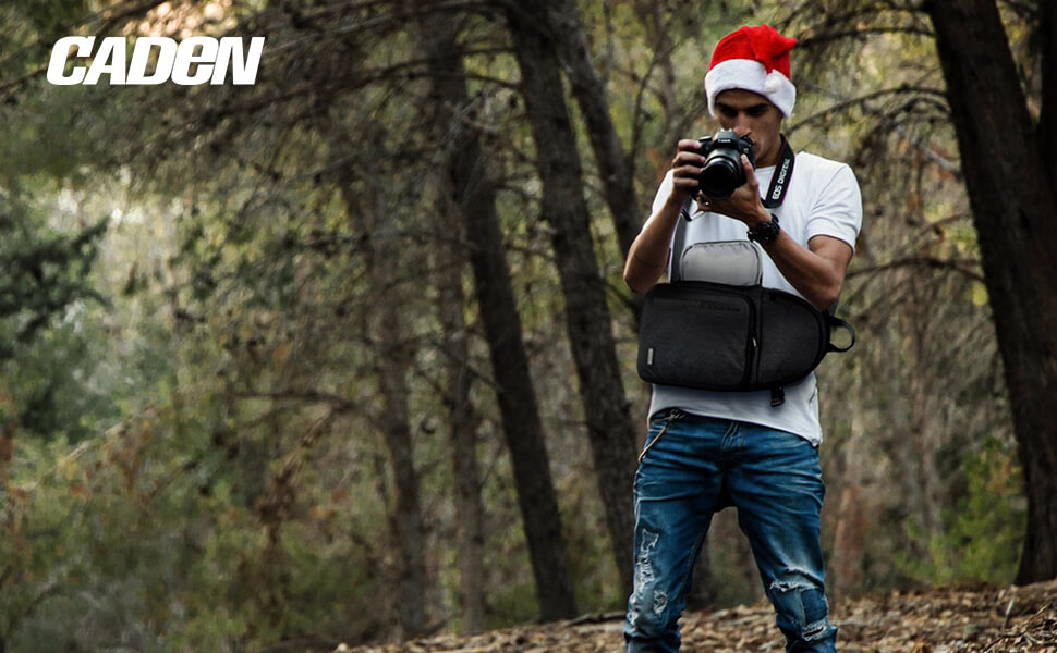 Сумка для камери CADeN: зручна нагрудна сумка-слінг для Canon, Nikon, Sony, Pentax DSLR/SLR камер зі штативом