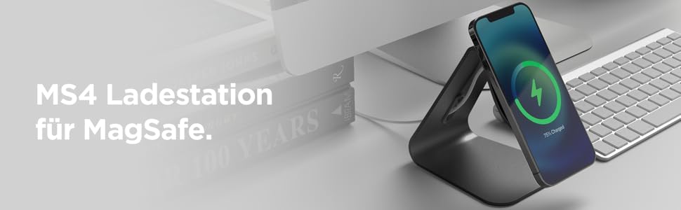 Підставка для зарядки MagSafe Elago MS4, Алюмінієва, сумісна з iPhone 17/16/15/14/13/12, Standby Mode (iOS 17), чорний [Зарядний пристрій не входить до комплекту]