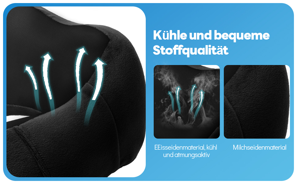 Подушка для шиї у літак - туристична подушка з memory foam, ергономічна форма - з маскою для сну, навушниками, сумкою - ідеальна для подорожей, офісу, дому (Чорний)