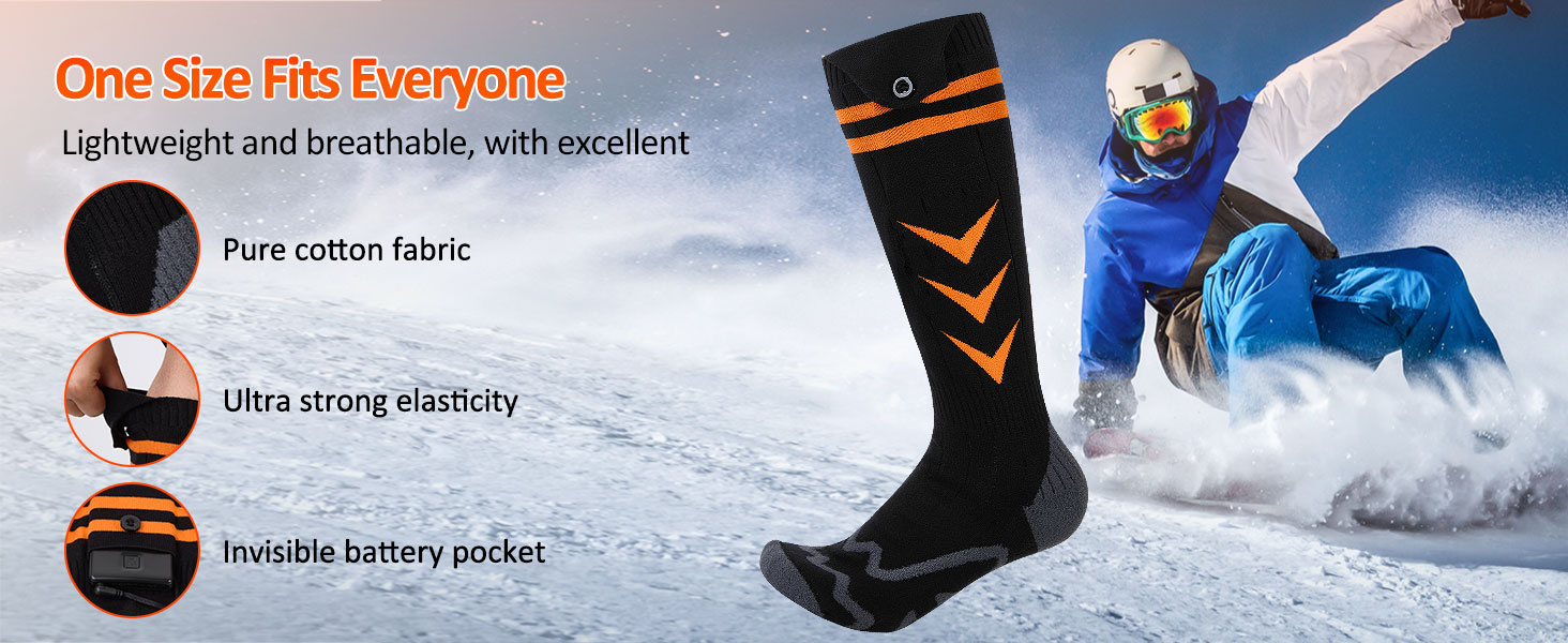 Гріючі шкарпетки Jkevow для чоловіків та жінок, 5V, 5000mAh, з контролем через додаток, 4 режими нагріву, для катання на лижах, піших прогулянок, велоспорту, чорного кольору