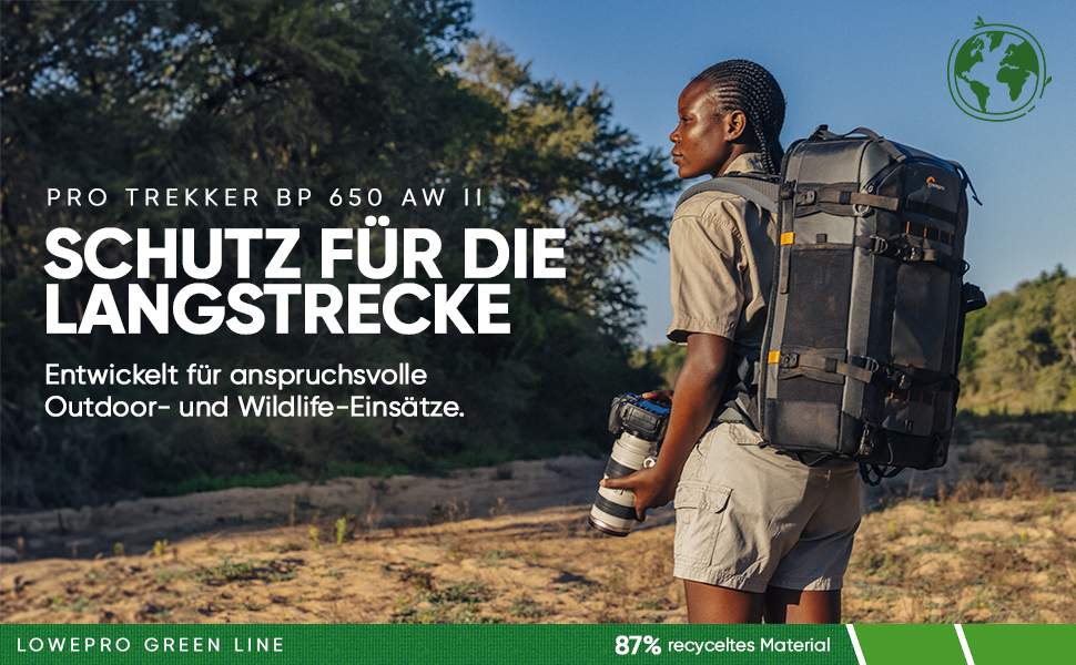 Сумка-рюкзак для фотообладнання Lowepro Pro Trekker LP37268-GRL (BP 650 AW II), чорно-сіра, з відділом для ноутбука 15