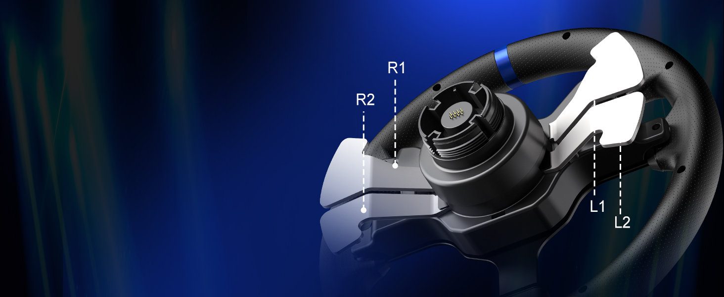 PXN V99 ігровий кермо з педалями та перемикачем передач – 3.2 Nm Force Feedback, 270°/900°, 11.8 дюймів, 4 лопаті перемикання передач, додаток Tools – кермо для PC, Xbox та PS4