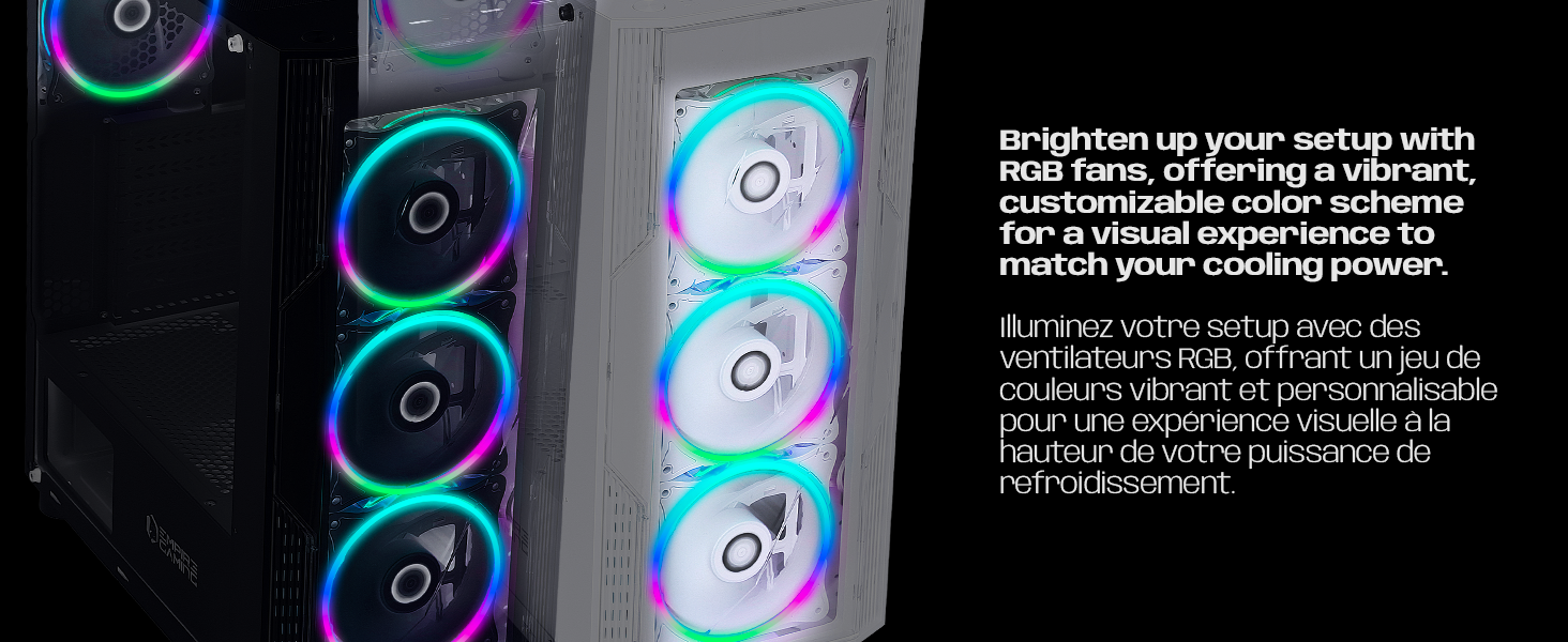 Комп'ютерний корпус EMPIRE GAMING Diamond – ігровий ATX корпус з RGB підсвічуванням, скляна бічна панель, 4 вентилятори 120 мм