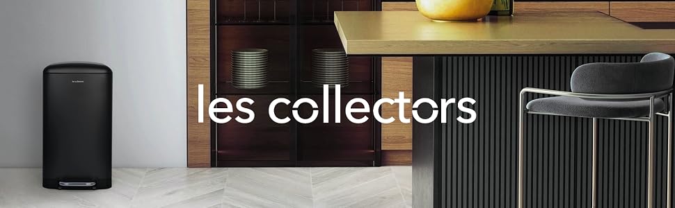 Сміттєвий відро Les Collectors N°501 на педалі з нержавіючої сталі для кухні, 20 л, матовий чорний, з виймаючою внутрішньою ємністю