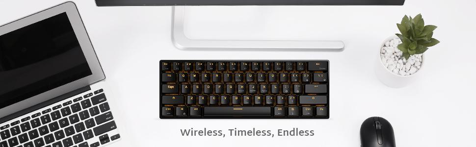 Механічна клавіатура RK ROYAL KLUDGE RK61-US: 61 клавіша, Bluetooth/2.4Ghz, Hot-Swappable, Red Switch, QWERTY, для Windows/Mac