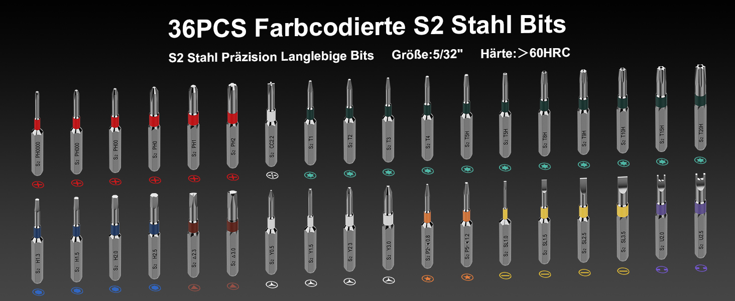 Електрична викрутка 36 в 1 Mini Electric Screwdriver set, акумуляторний набір з бітами H4, H6.3, 4 моменти, 1500mAh, інструмент для ремонту телефонів, окулярів, годинників, ноутбуків