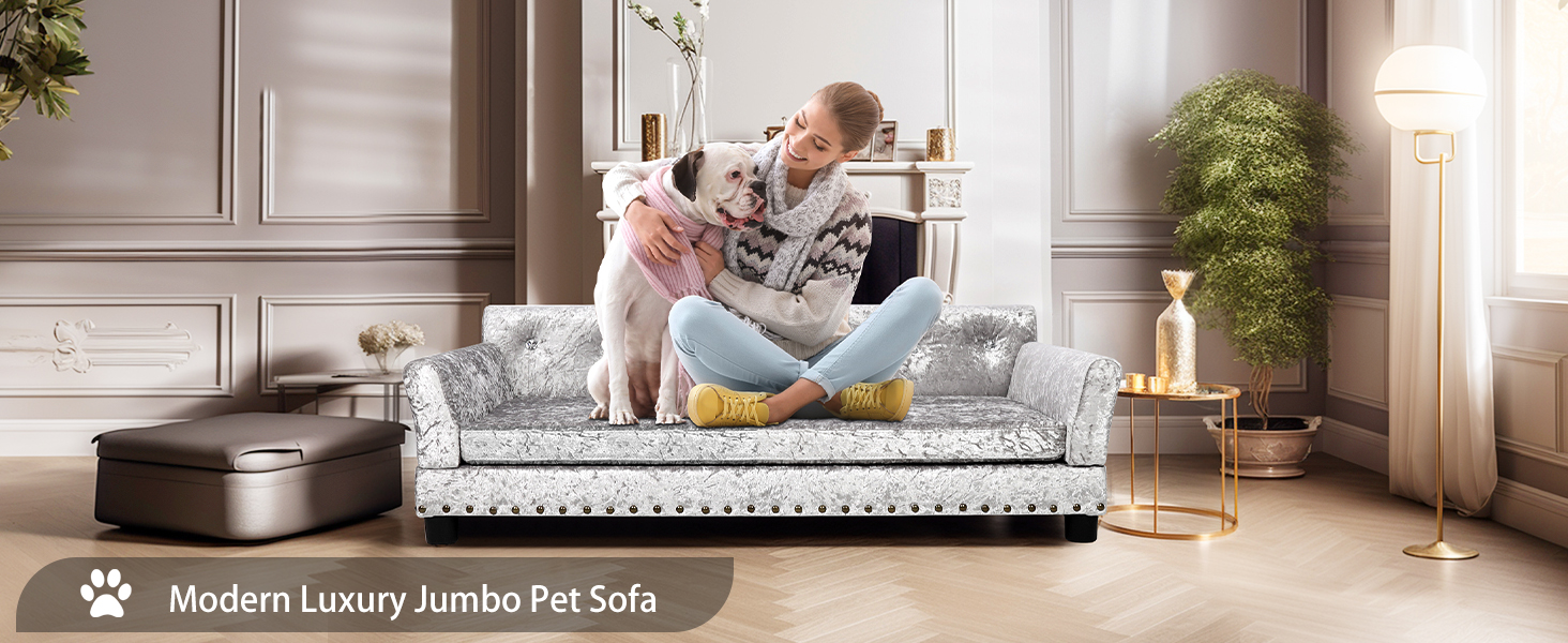 Софа для собак BingoPaw Luxus XXL: зручна лежанка для великих собак з м'яким кріслом та спинкою, сірого кольору, 120x74x40 см