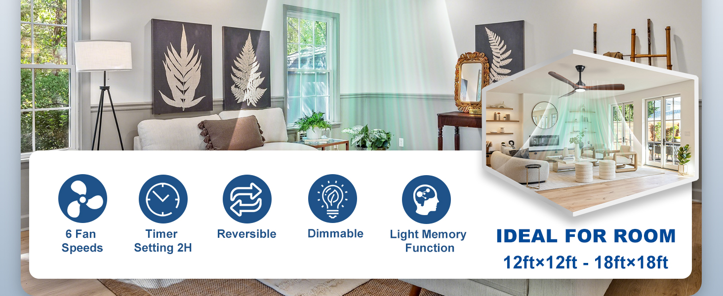 Depuley Стеляний вентилятор з підсвічуванням для вулиці: LED лампа з вентилятором для саду, тераси - 132 см, з підсвічуванням та APP для вітальні, ресторану, офісу, коричневий, 52''