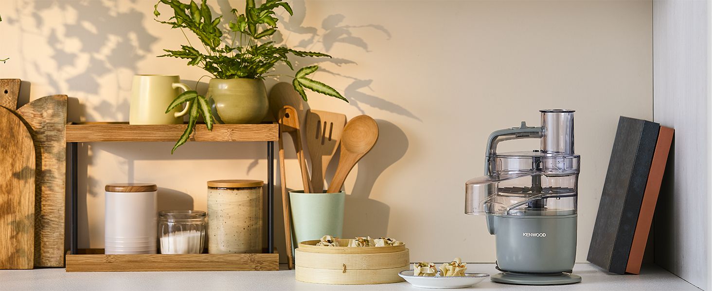 Кухонний комбайн Kenwood MultiPro Go FDP22.130GY: компактний, 650 Вт, 1.3 л, блакитний/сірий