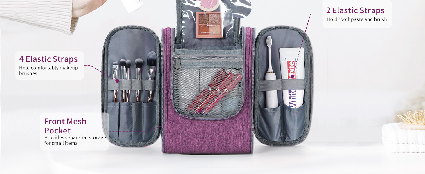 Косметичка для подорожей Narwey Klein: жіноча та чоловіча, для дітей, рожева (компактна)