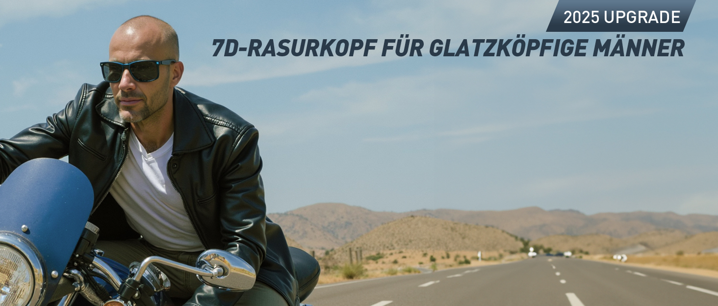 Електричний триммер для гоління голови FitSan 7D, знімний триммер для обличчя, IPX7 вологостійкий, LED-дисплей, USB-C зарядка, чорний