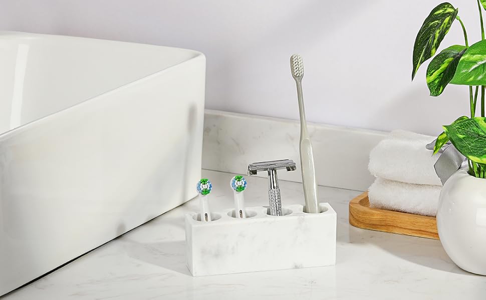 Тримач для зубних щіток Luxspire з 5 відсіками: органайзер для електричних зубних щіток, сімейний тримач, велика місткість, для зубної пасти та бритв