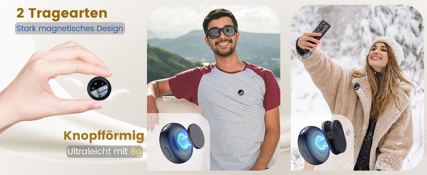 Мікрофон 2-в-1 для iPhone та Android з шумозаглушенням, кейс на 40 годин, магнітна застібка та кріплення для інтерв'ю, жовтий, 25 метрів