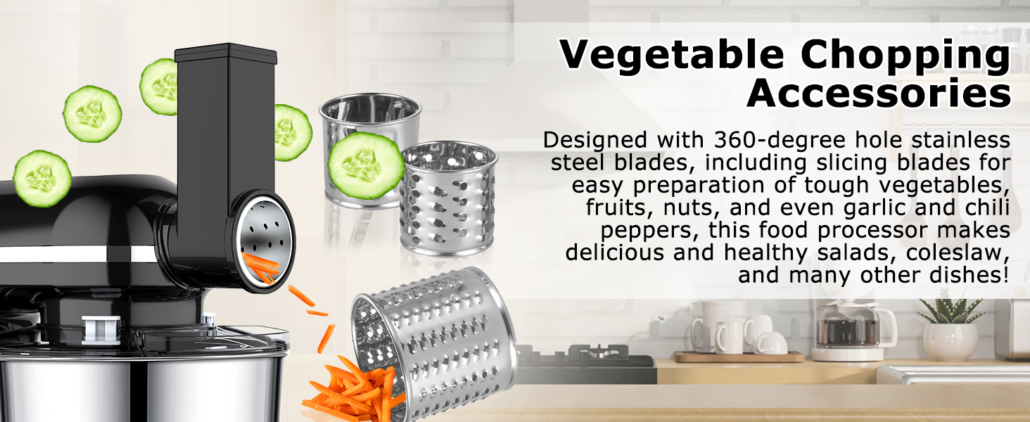 Homlee 3-in-1 Kitchen Machine with 1800W Power - Food Processor, Mixer, Meat Grinder & Juicer with 5.5L Stainless Steel Bowl