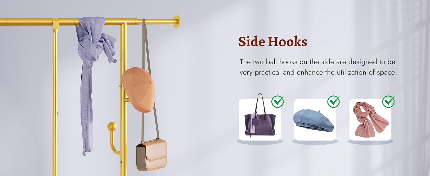 Кледистанд FAVOOOSTY на колесах: мобільний, металевий, регульований, чорно-білий (золотий), 89.50×39.00×161.20 см