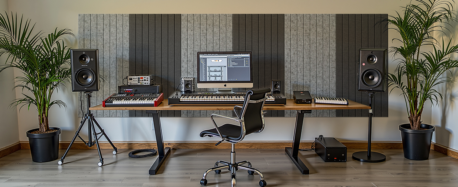 Акустичні панелі Soundsbay самоклейні для звукоізоляції та декору стін, 120×60×0.9 см, чорні (3 шт, 2.16 м²)