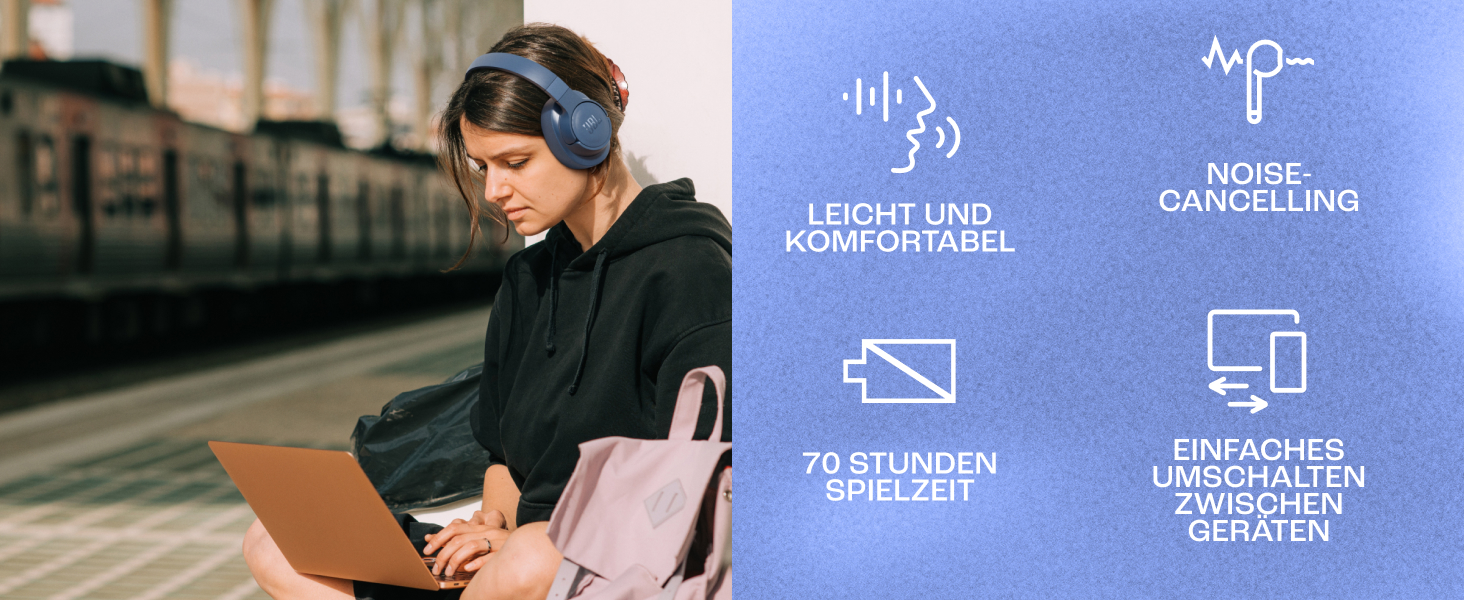 Навушники JBL Tune 770 NC – бездротові, з активним шумозаглушенням, блакитні