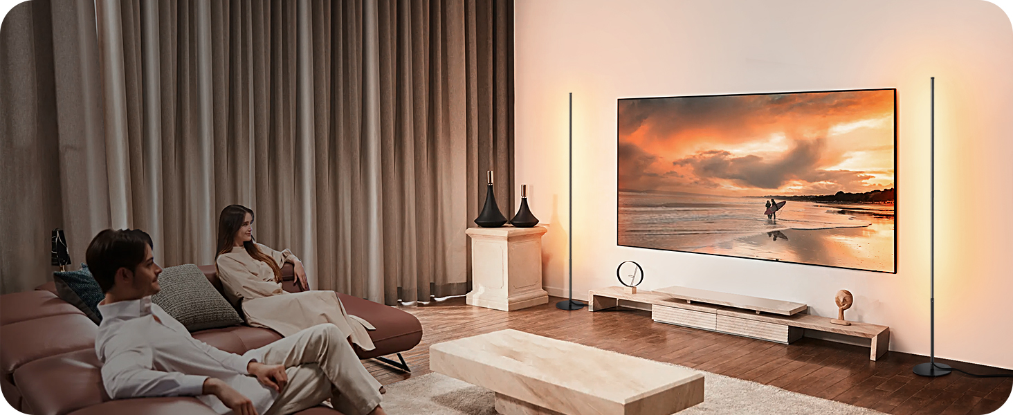 LED торшер EDISHINE для вітальні, спальні, офісу, 146 см, диммування, тепле світло 3000K, чорний (2 шт.)