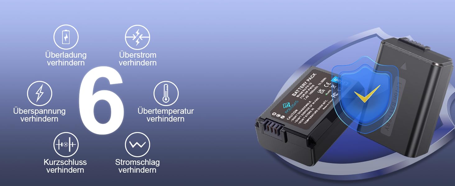 Акумулятор NP-FW50 1400 mAh з USB-C 20W для Sony ZV-E10, Alpha A6000/A6100/A6300/A6400/A6500/A5100/A7/A7II/A7R/A7RII/A7S/A7SII (2 шт.)