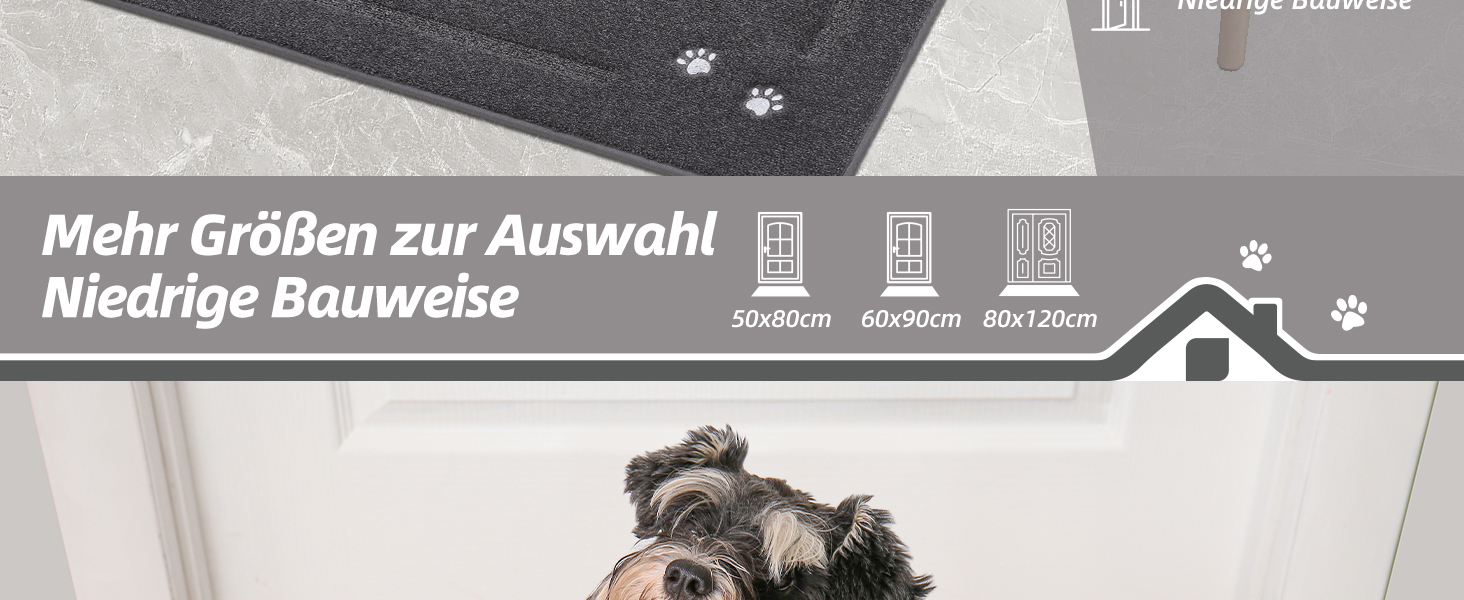 Килимок для дому BEQHAUSE 80x120 см, сірий - для входу, коридору, передні/задні двері, миється