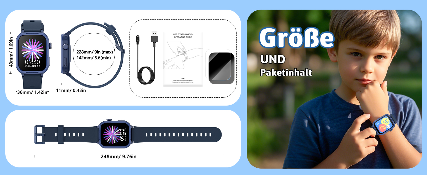 Дитячий розумний годинник Kinder Smartwatch для хлопчиків та дівчаток. Активність, серцевий ритм, сон, IP68, водонепроникність, 19 спортивних режимів.