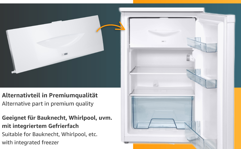 Дверцята морозильної камери сумісні з Bauknecht, Whirlpool, Indesit C00374091, аналог 481241619514, 481241619711, запчастина для холодильника з вбудованою морозилкою
