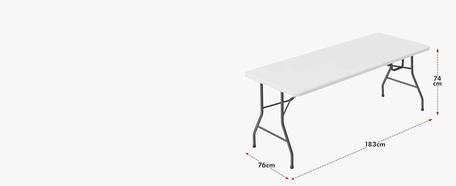 Складаний садовий стіл-буфет Floordirekt Akita 183x76 см з ручкою для перенесення - для тераси, балкона, кемпінгу