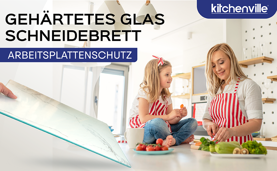 Скляна дошка для нарізання 40x30 см - гігієнічна, стійка до високих температур, подряпин та ковзання - чорний дизайн під мармур