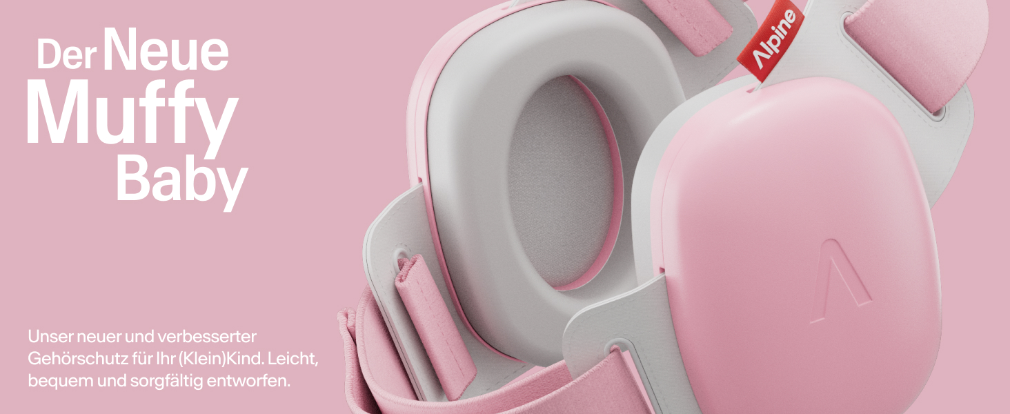 Навушники для захисту слуху Alpine Muffy Baby Klassik - для малюків до 36 місяців, чорний/рожевий